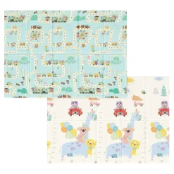 Krabbeldecke faltbar Strasse und Tiere