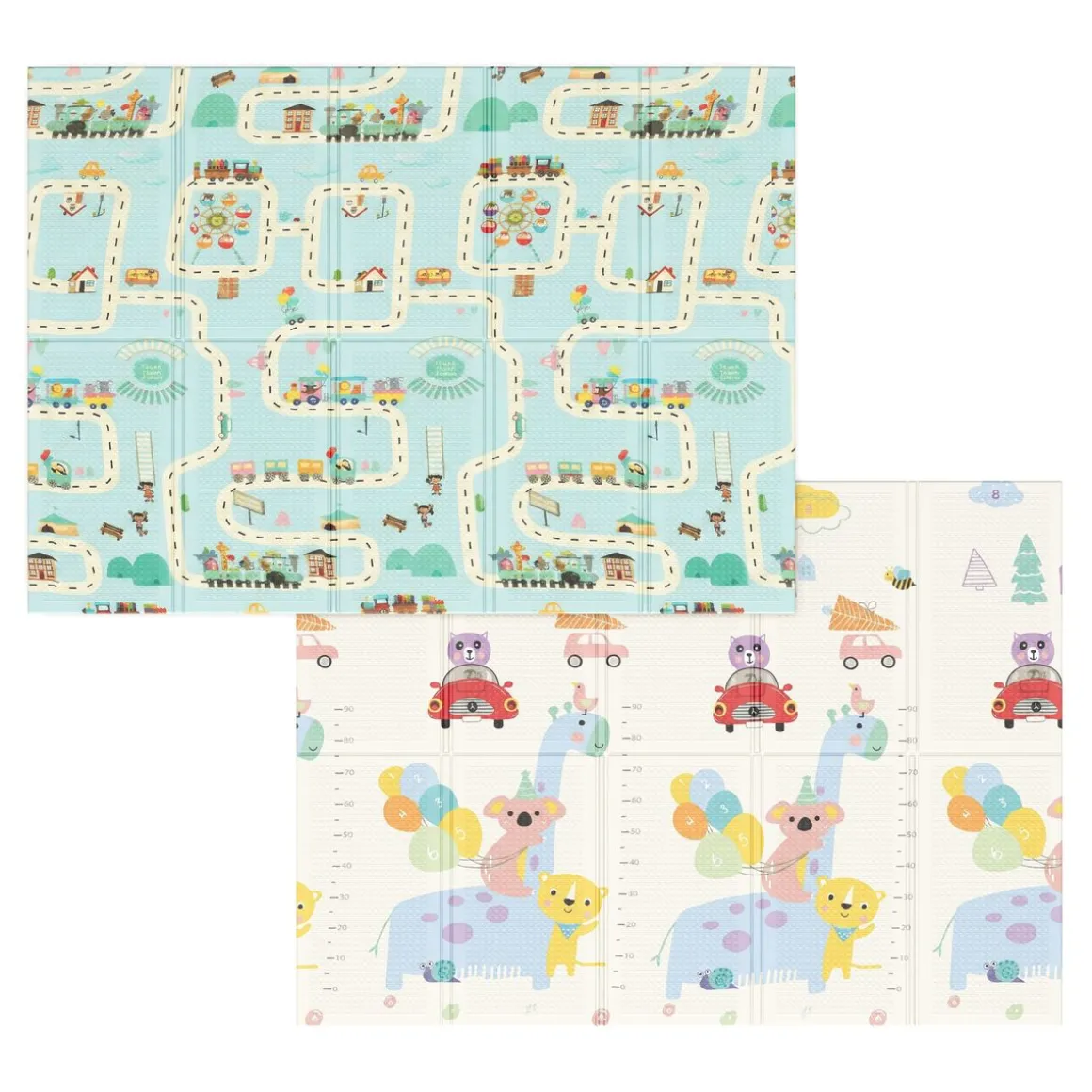 Krabbeldecke faltbar Strasse und Tiere