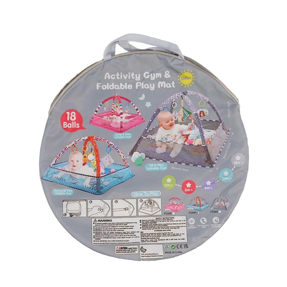 Krabbeldecke mit Spielbogen und Bällen