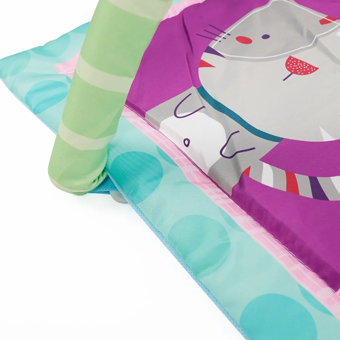 Krabbeldecke mit Spielbogen Tiere blau/grün
