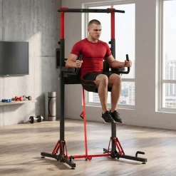 Kraftstation Power Tower klappbar 223 cm schwarz/rot