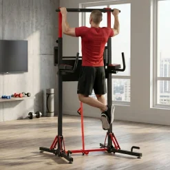 Kraftstation Power Tower klappbar 223 cm schwarz/rot