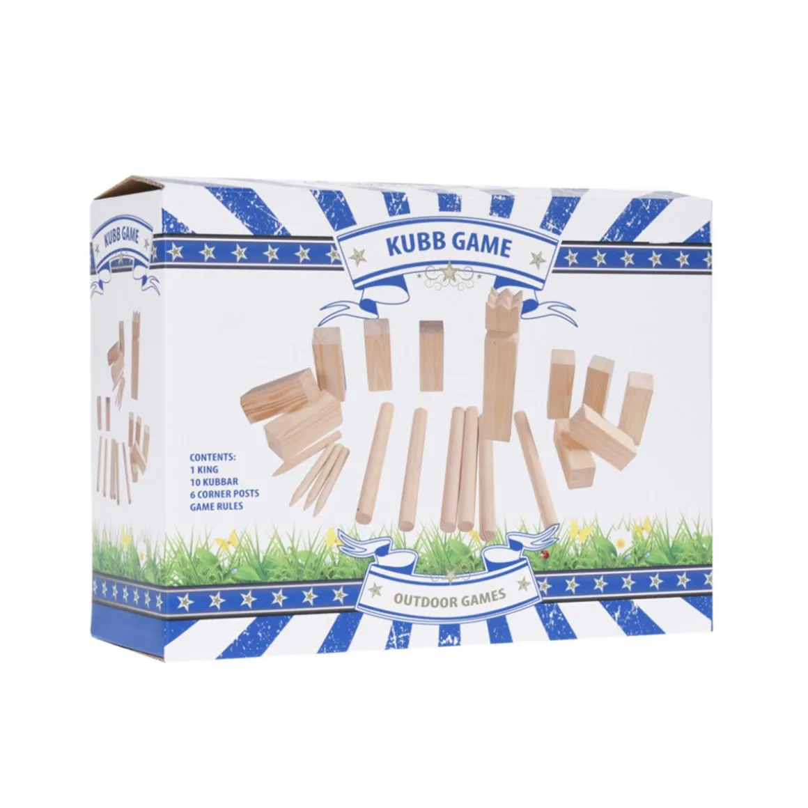 Kubb Wurfspiel Holz 11-teilig natur