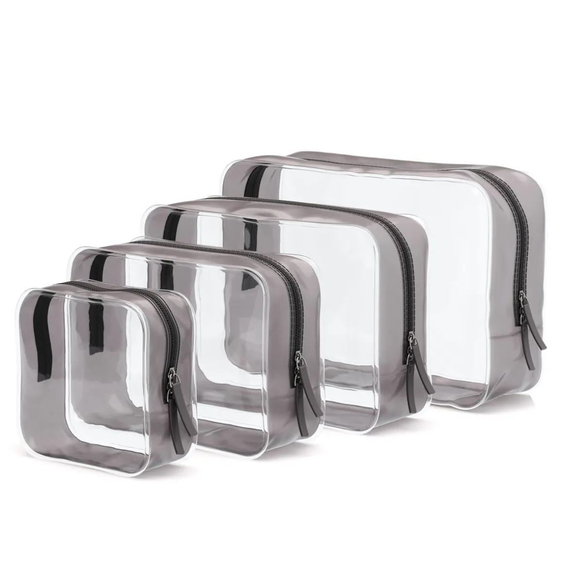 Kulturbeutel Necessaire Set 4-teilig transparent