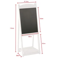 Kundenstopper Kreidetafel mit Ablage 110 x 41 cm weiss