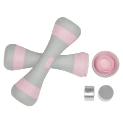 Kurzhantel verstellbar 2 x 1 - 2 kg grau/rosa