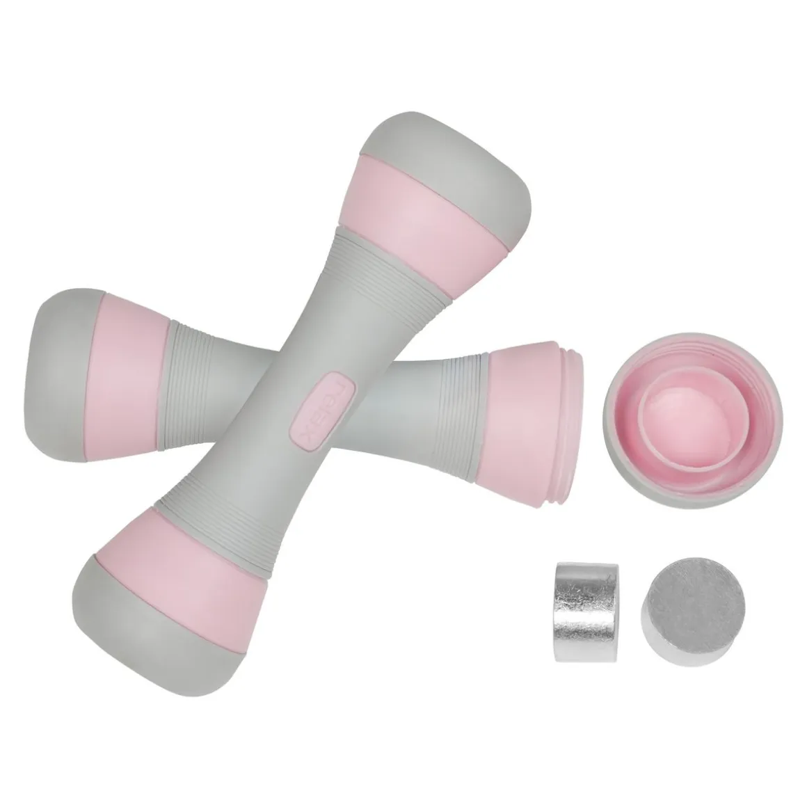 Kurzhantel verstellbar 2 x 1 - 2 kg grau/rosa