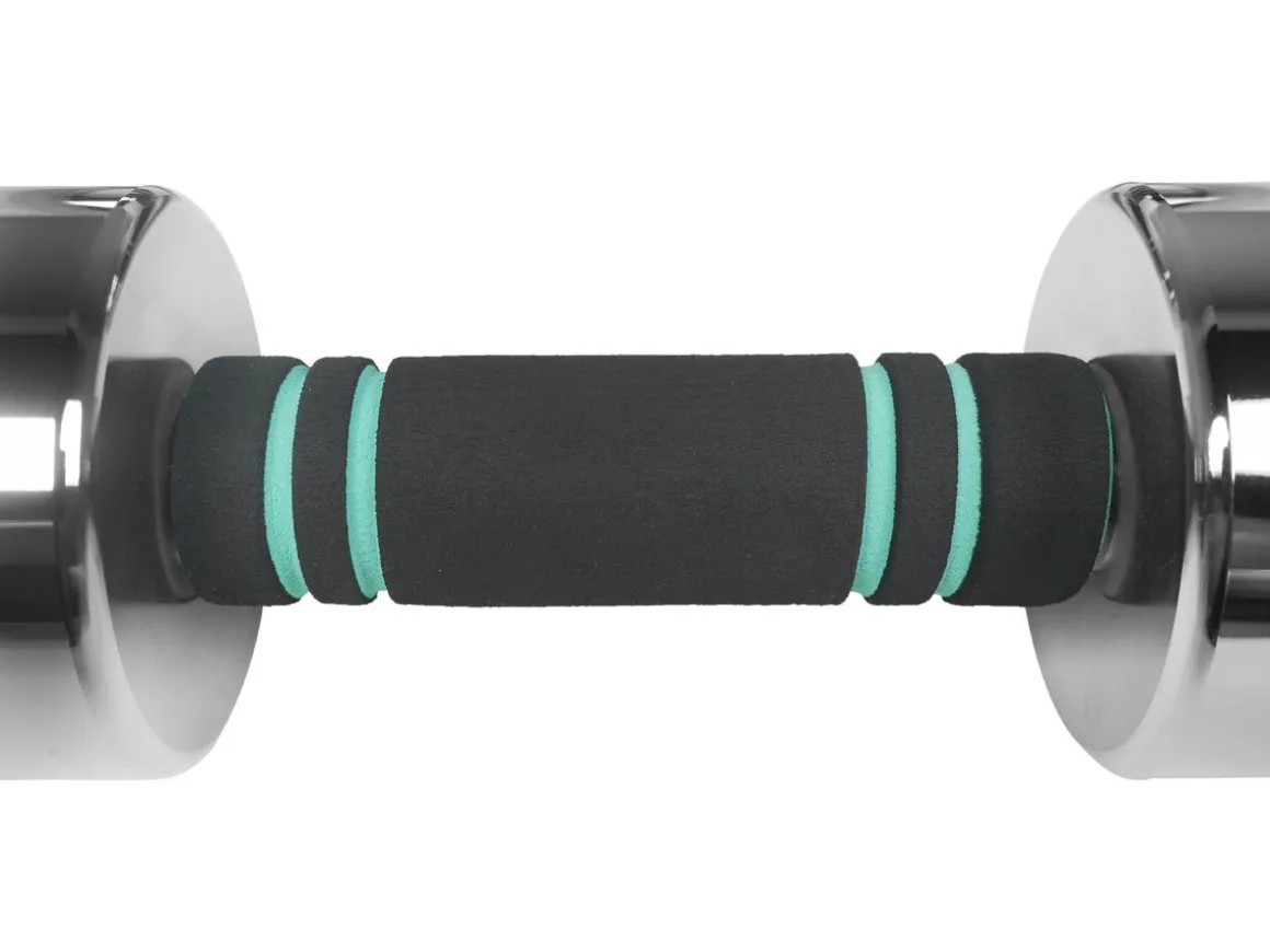 Kurzhantel verstellbar 2 x 2.5 - 5 kg silber/türkis
