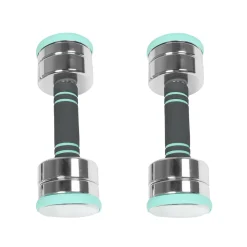 Kurzhantel verstellbar 2 x 2.5 - 5 kg silber/türkis