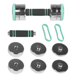 Kurzhantel verstellbar 2 x 2.5 - 5 kg silber/türkis