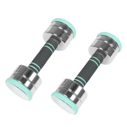 Kurzhantel verstellbar 2 x 2.5 - 5 kg silber/türkis