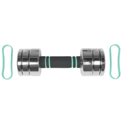 Kurzhantel verstellbar 2 x 2.5 - 5 kg silber/türkis