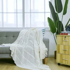 Kuscheldecke DREW 130 x 170 cm weiss