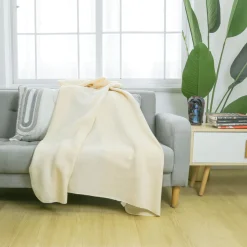 Kuscheldecke Fleece 130 x 170 cm beige