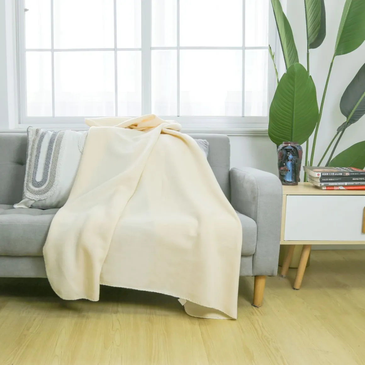 Kuscheldecke Fleece 130 x 170 cm beige