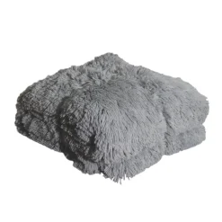 Kuscheldecke Kunstfell 200 x 220 cm hellgrau
