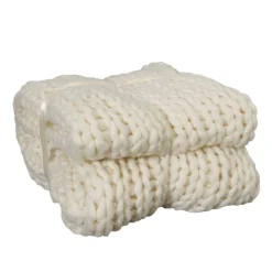 Kuscheldecke Strick 120 x 180 cm creme