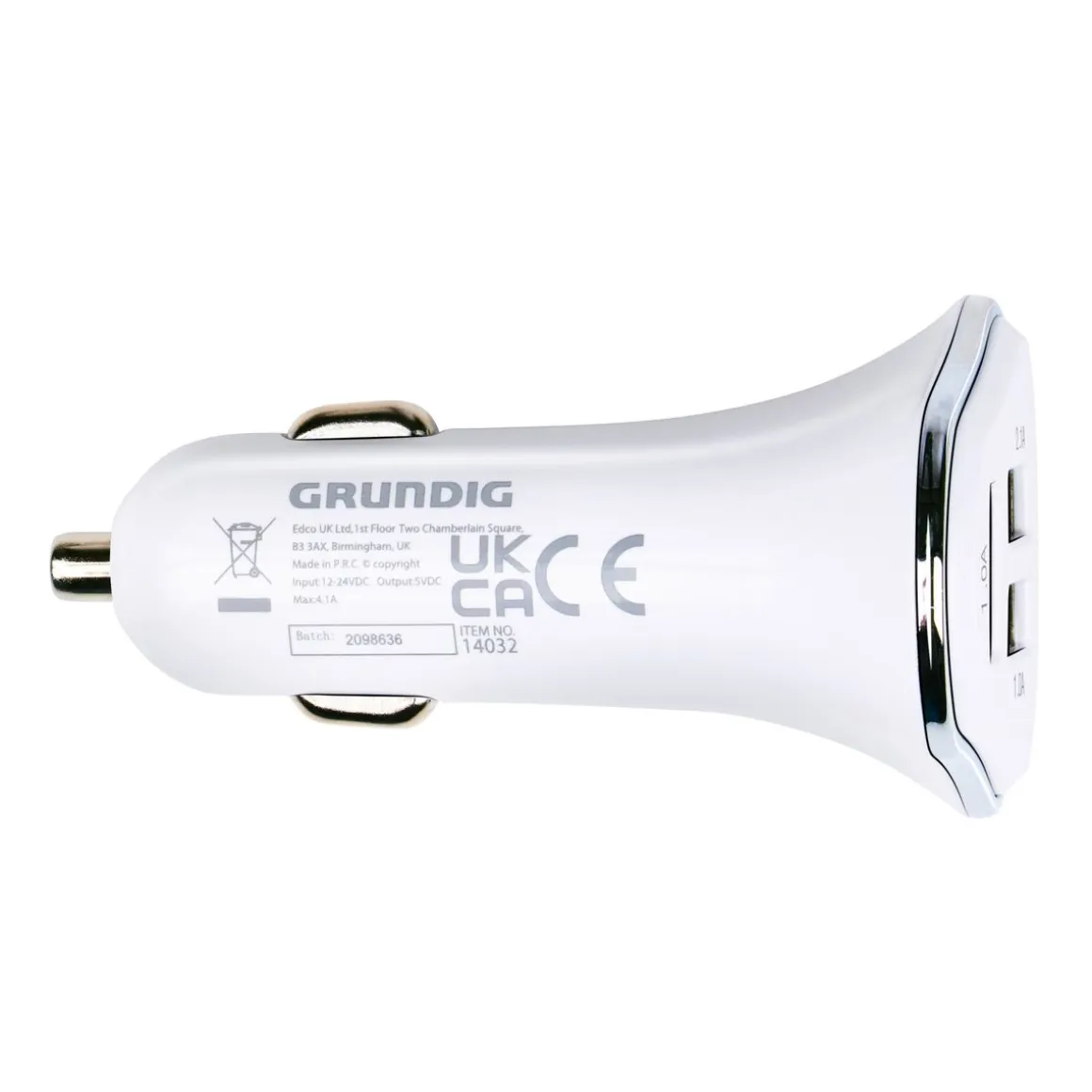 Ladeadapter Auto mit 3 USB Ports weiss