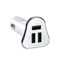 Ladeadapter Auto mit 3 USB Ports weiss
