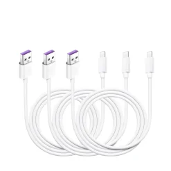 Ladekabel für Smartphones USB Typ C 1 m weiss 3er Set