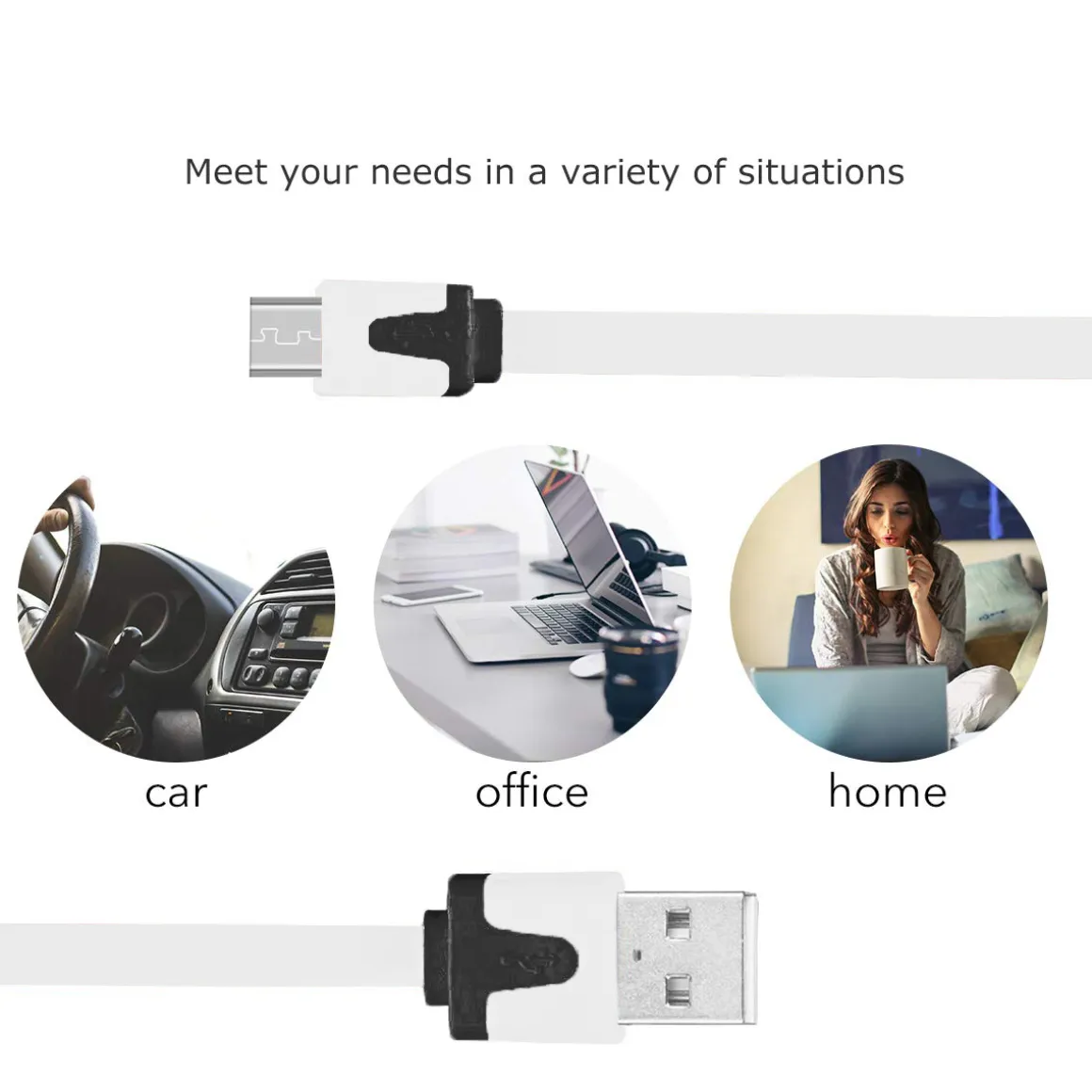 Ladekabel Micro USB weiss 2 m