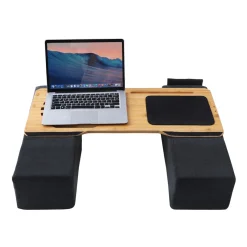 Laptoptisch Bambus mit Kissen natur/anthrazit