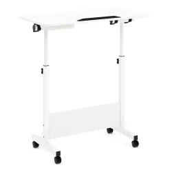Laptoptisch DEREK klappbar auf Rollen 80 x 40 x 65 - 88 cm weiss