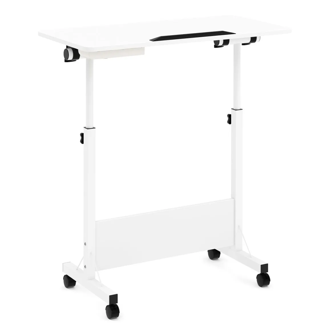 Laptoptisch DEREK klappbar auf Rollen 80 x 40 x 65 - 88 cm weiss
