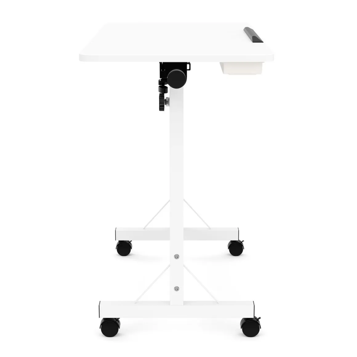Laptoptisch DEREK klappbar auf Rollen 80 x 40 x 65 - 88 cm weiss
