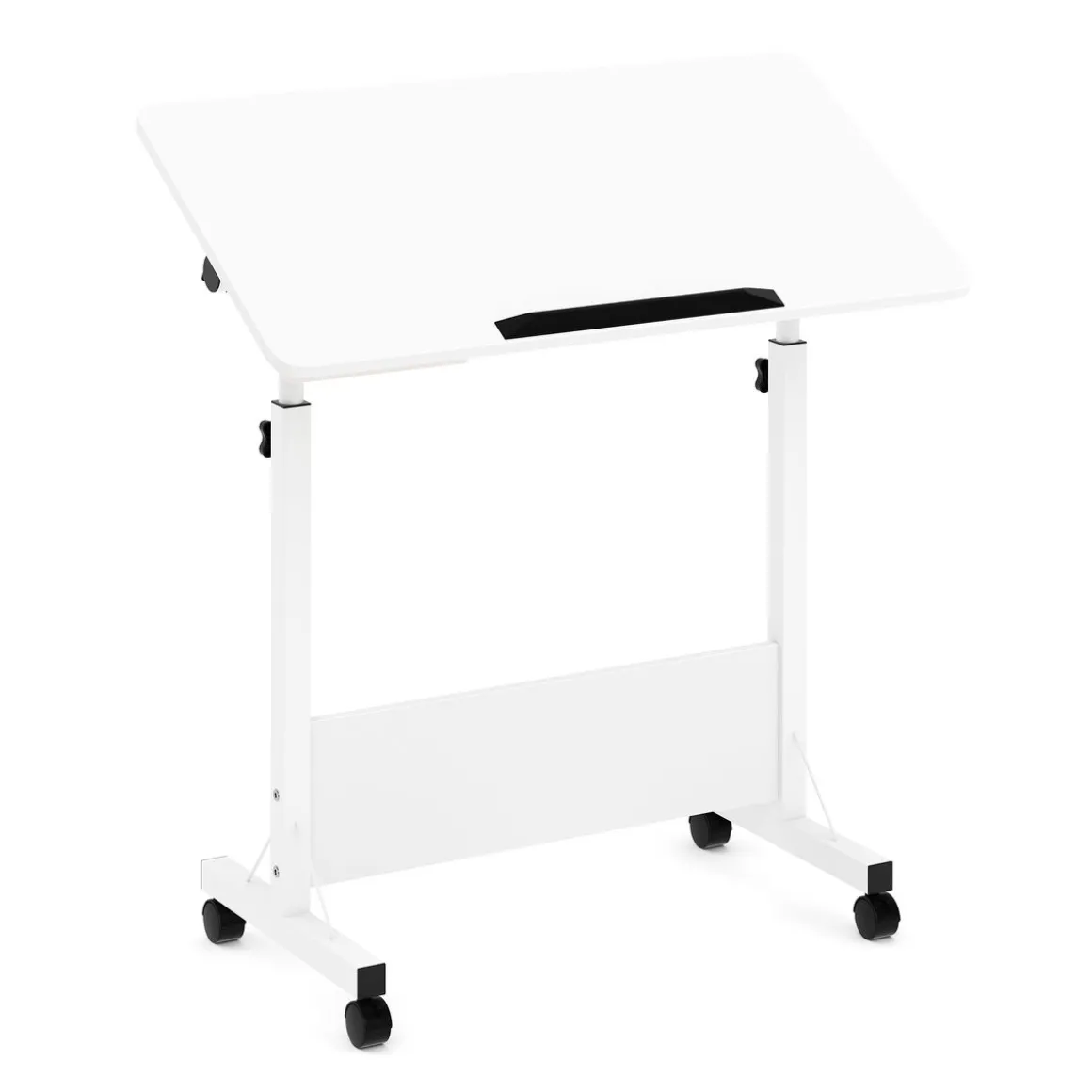 Laptoptisch DEREK klappbar auf Rollen 80 x 40 x 65 - 88 cm weiss