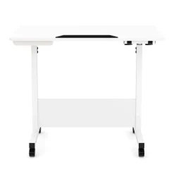 Laptoptisch DEREK klappbar auf Rollen 80 x 40 x 65 - 88 cm weiss