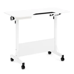 Laptoptisch DEREK klappbar auf Rollen 80 x 40 x 65 - 88 cm weiss