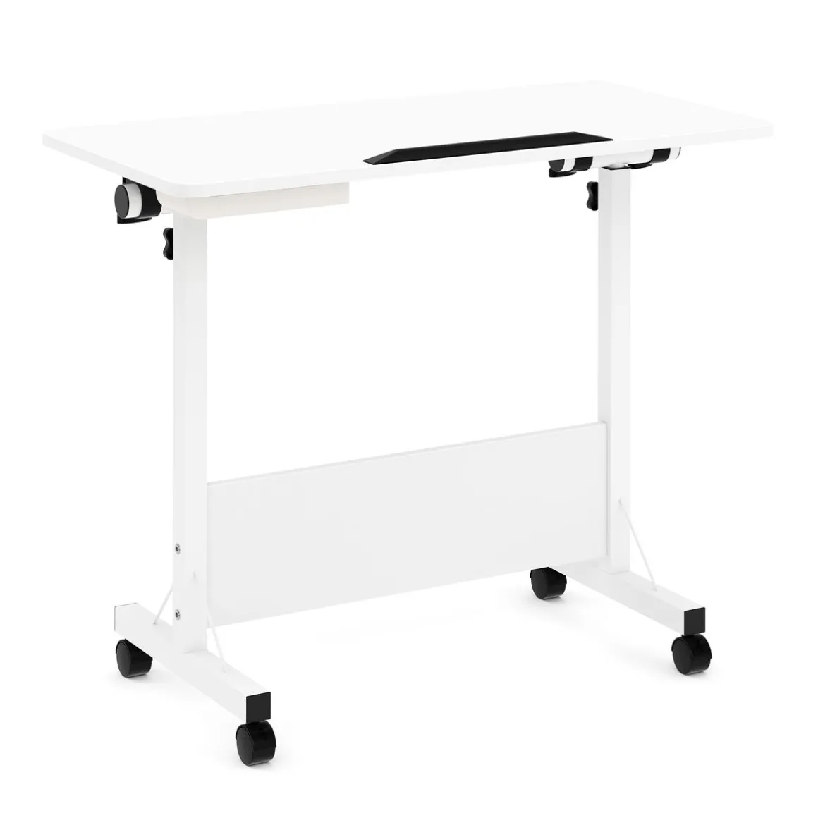 Laptoptisch DEREK klappbar auf Rollen 80 x 40 x 65 - 88 cm weiss