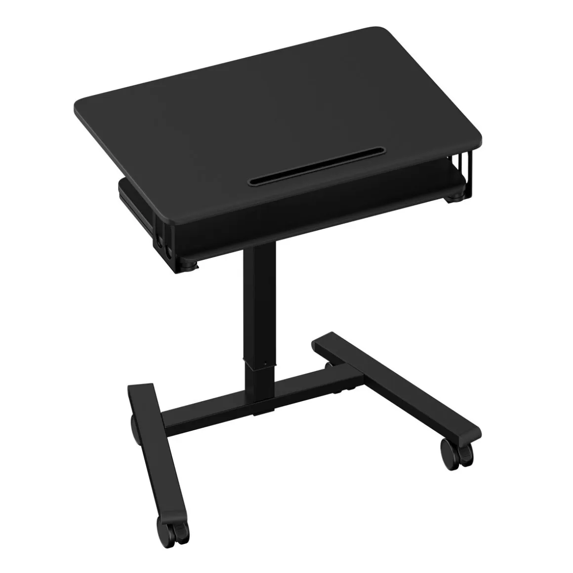 Laptoptisch FABER höhenverstellbar auf Rollen 65 x 45 x 72-112 cm schwarz