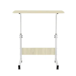 Laptoptisch LALE auf Rollen 80 x 40 x 60 - 90 cm hellbraun/weiss