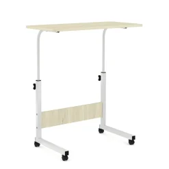 Laptoptisch LALE auf Rollen 80 x 40 x 60 - 90 cm hellbraun/weiss