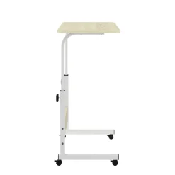 Laptoptisch LALE auf Rollen 80 x 40 x 60 - 90 cm hellbraun/weiss