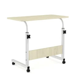 Laptoptisch LALE auf Rollen 80 x 40 x 60 - 90 cm hellbraun/weiss