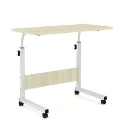 Laptoptisch LALE auf Rollen 80 x 40 x 60 - 90 cm hellbraun/weiss