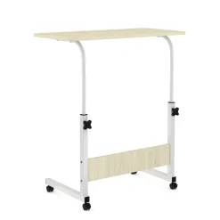 Laptoptisch LALE auf Rollen 80 x 40 x 60 - 90 cm hellbraun/weiss