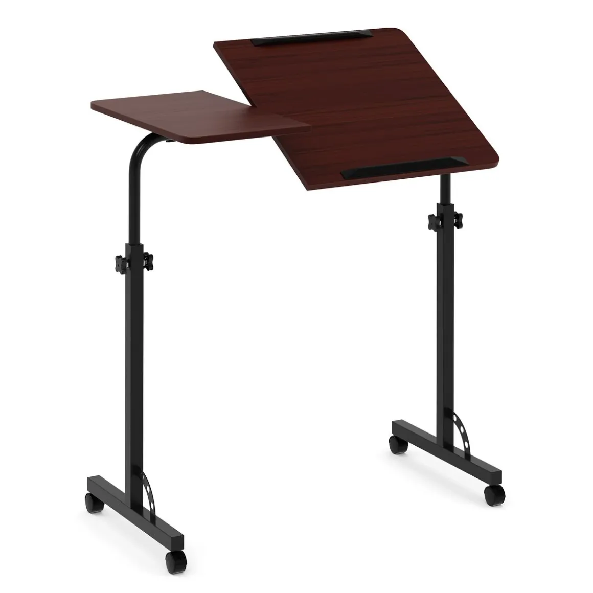 Laptoptisch MENTIS auf Rollen 80 x 50 x 75 - 110 cm braun/schwarz