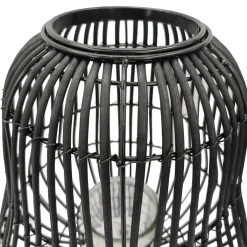 Laterne Bambus 31 x 44 cm schwarz