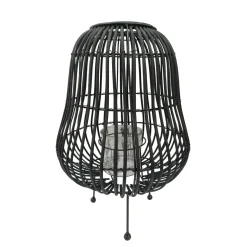 Laterne Bambus 31 x 44 cm schwarz