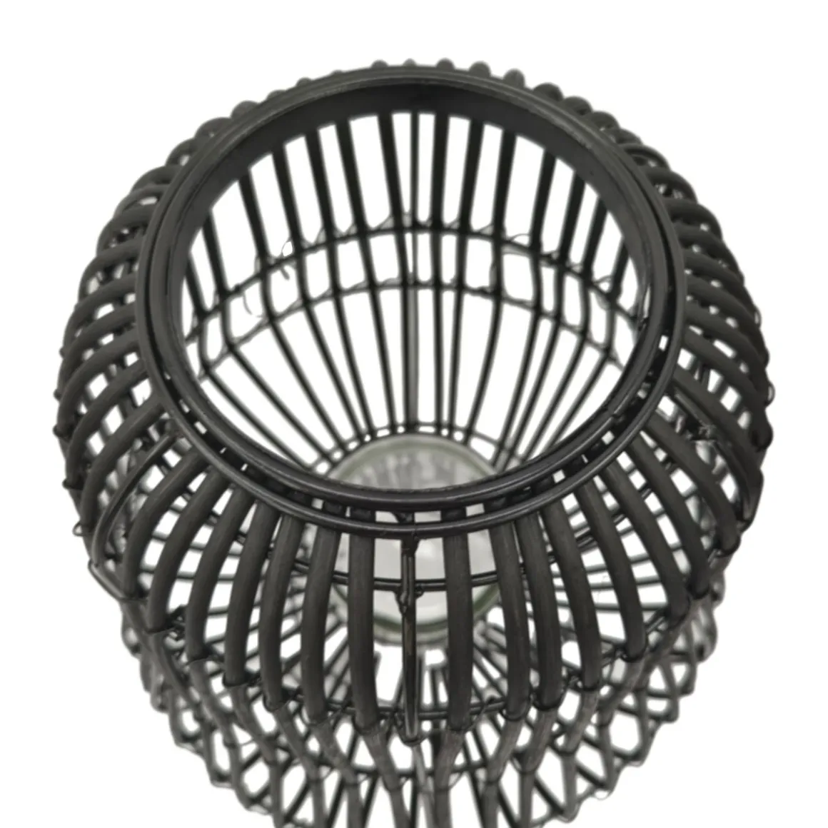 Laterne Bambus 31 x 44 cm schwarz