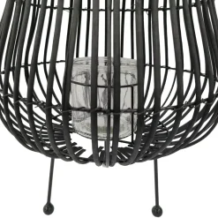 Laterne Bambus 31 x 44 cm schwarz