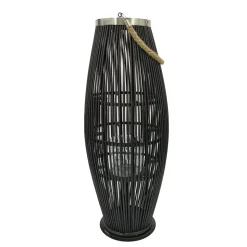 Laterne Bambus 27 x 72 cm schwarz