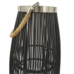 Laterne Bambus 27 x 72 cm schwarz