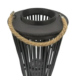 Laterne Bambus 27 x 80 cm schwarz