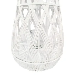 Laterne Bambus 39 x 77 cm weiss