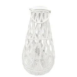 Laterne Bambus 39 x 77 cm weiss